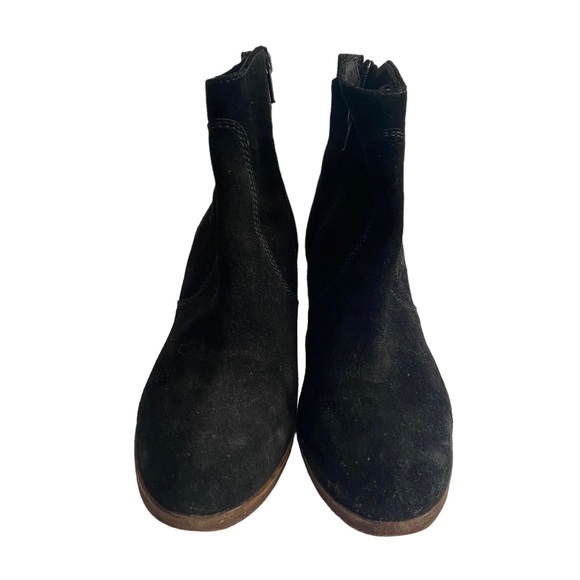 J. Crew Black Suede Western Ankle Boots Size 8 - Picture 2 of 8